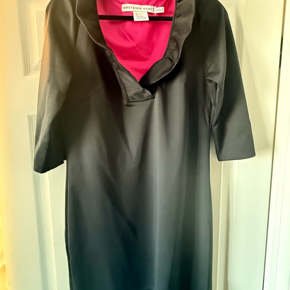 Gretchen Scott Black Dress with Pink Lining
